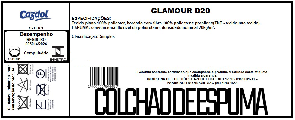 Colchão Glamour - Espuma D20 - Imagem 2
