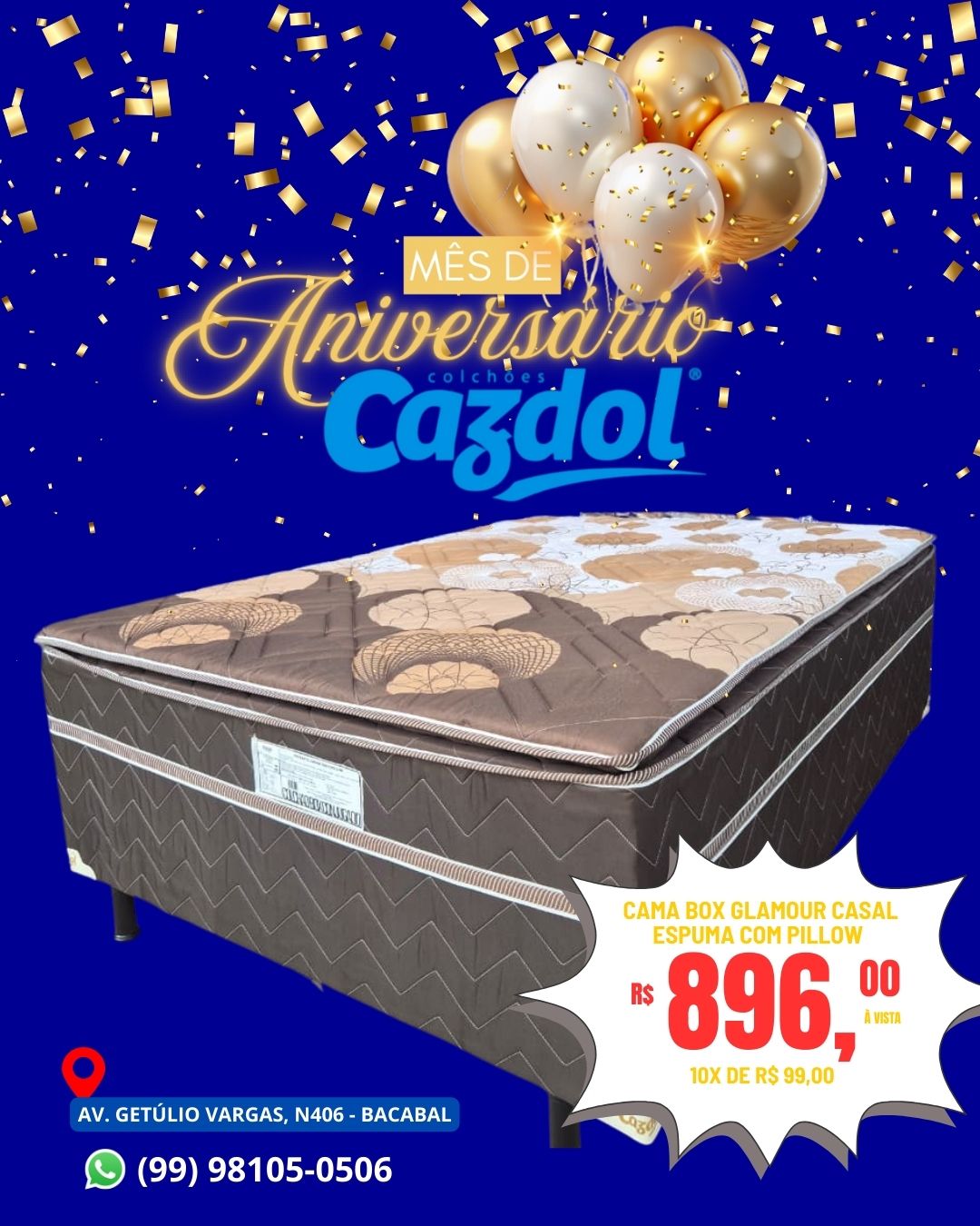 Cama Box Glamour [CASAL] - Com Pillow Top