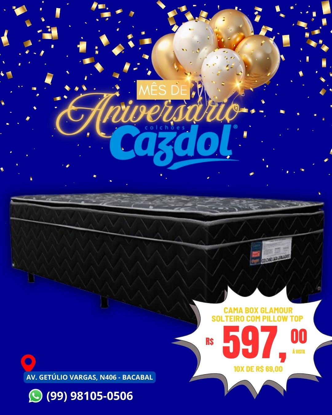 Cama Box Glamour [SOLTEIRO] - Com Pillow Top