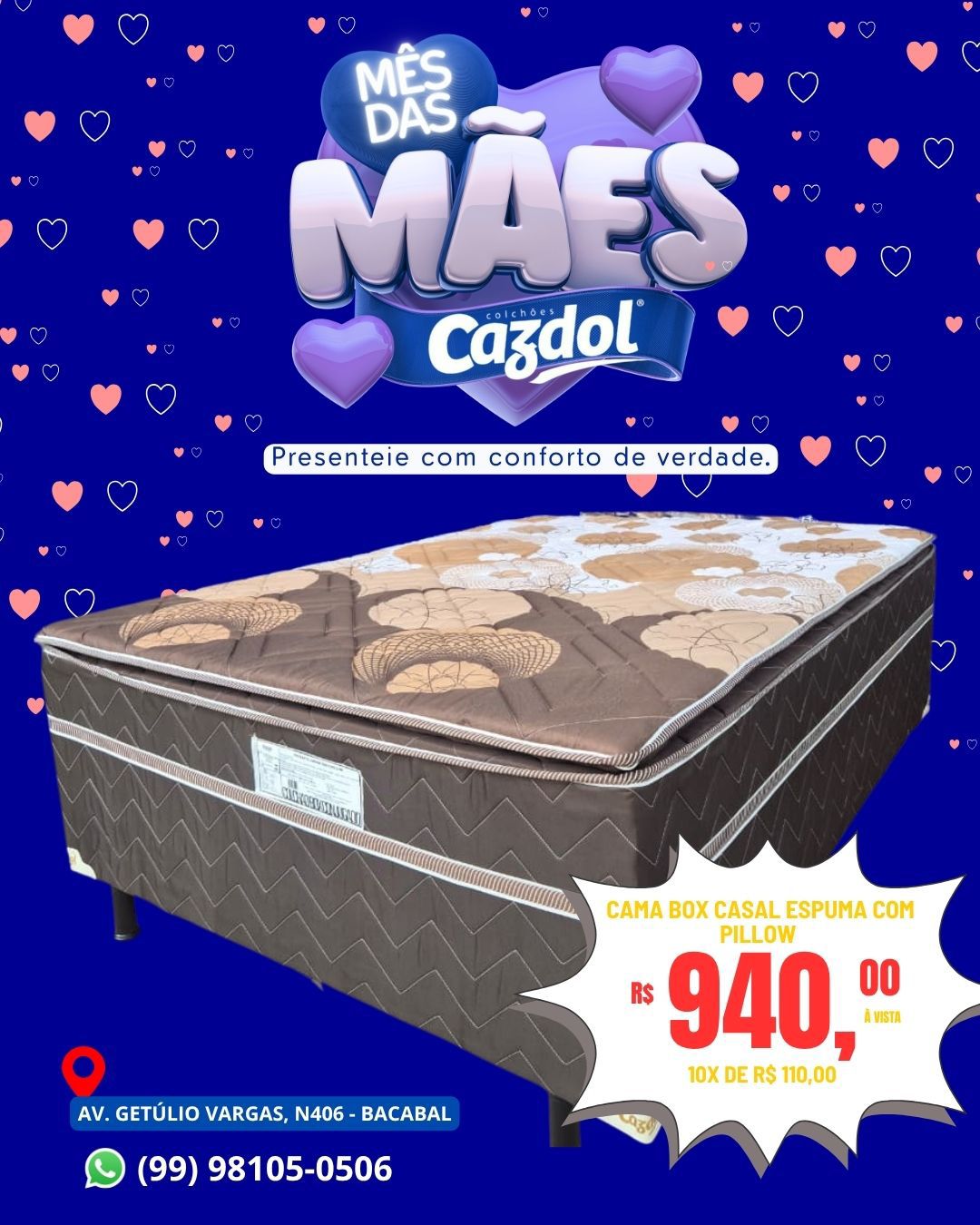 Cojunto Box Uniflex Glamour [CASAL] - Espuma D28 - Com Pillow